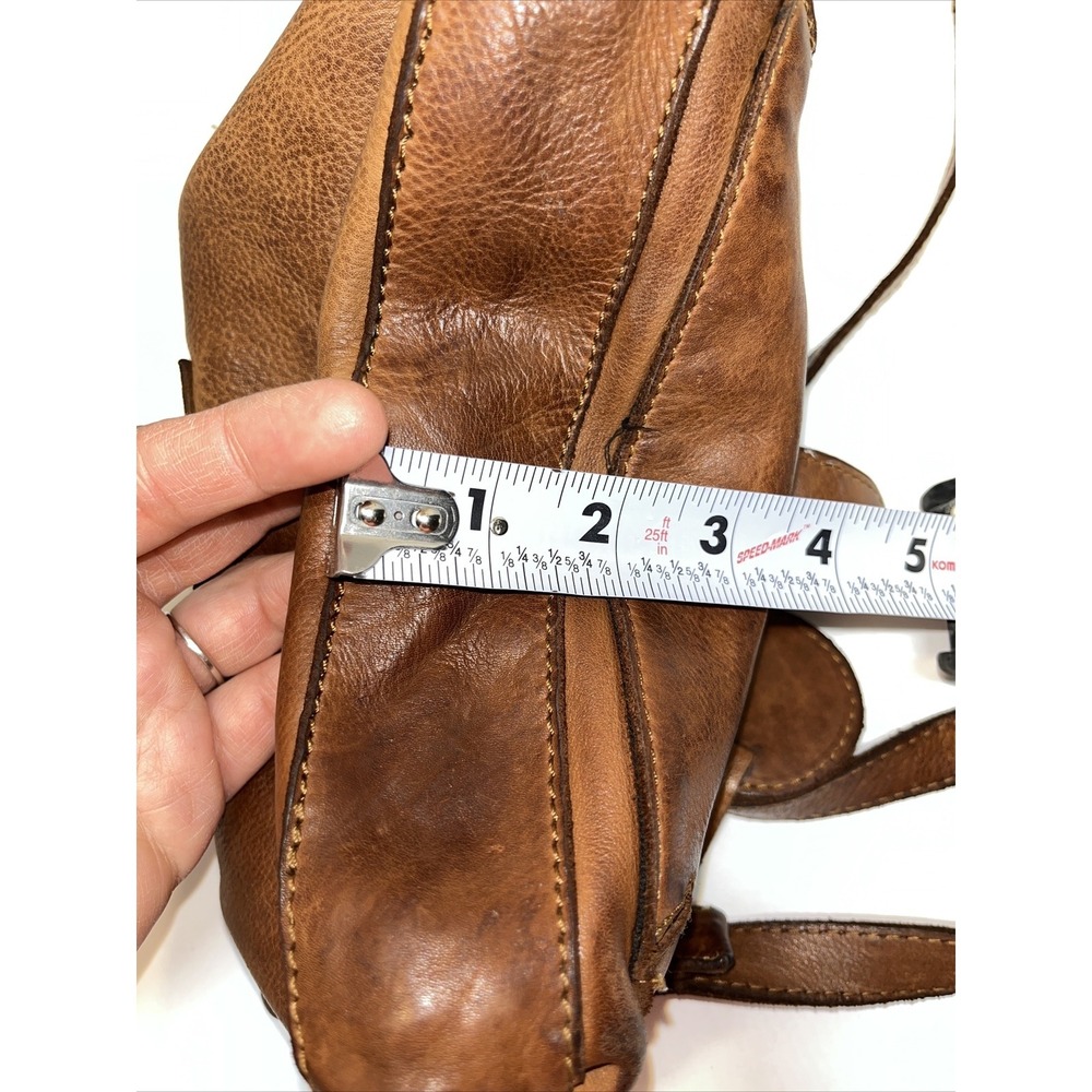 Harbour 2nd Genuine Leather Cognac Brown Zip Top Crossbody Flap Purse - Picture 15 of 16